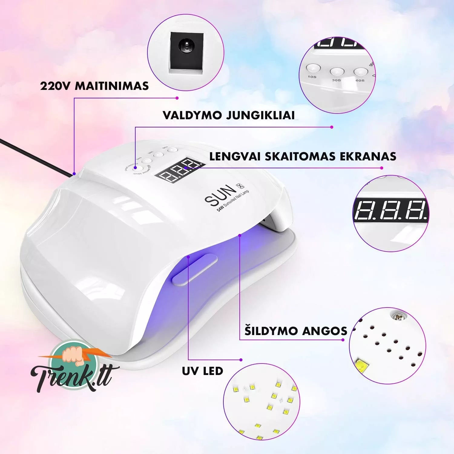 SUN  54W UV /  LED hibridinė lempa nagams