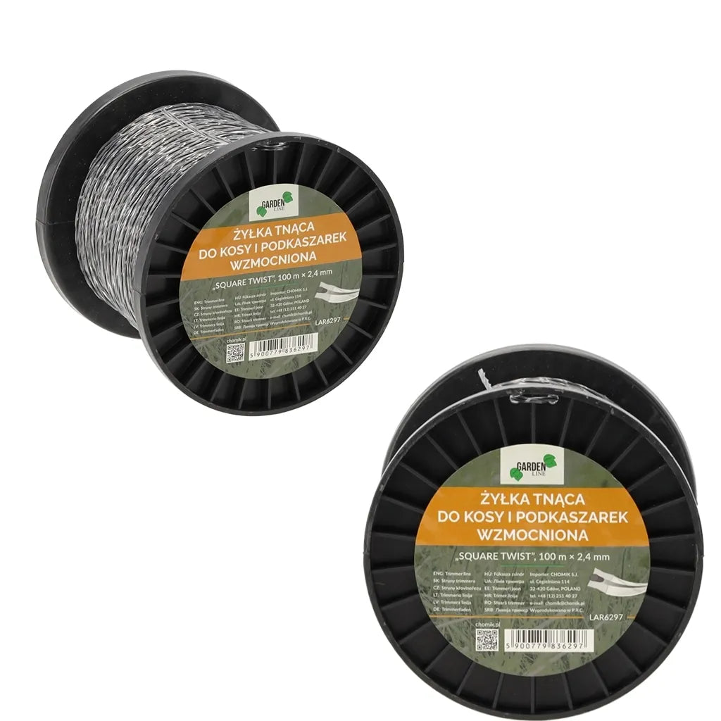 Sustiprintas pjovimo valas trimeriui „Square Twist“ 2,4 mm × 100 m
