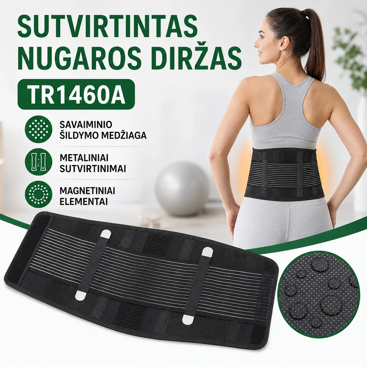 Sutvirtintas nugaros diržas TR1460A – M dydis