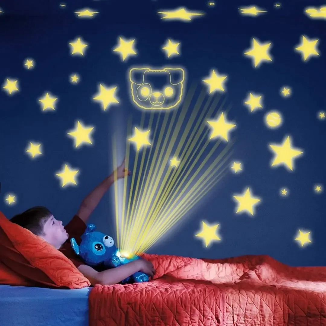 Šviečiantis pliušinis projektorius Star Belly Baby, minkštas ir spalvingas žaislas su šviesos efektu, skirtas kūdikiams.