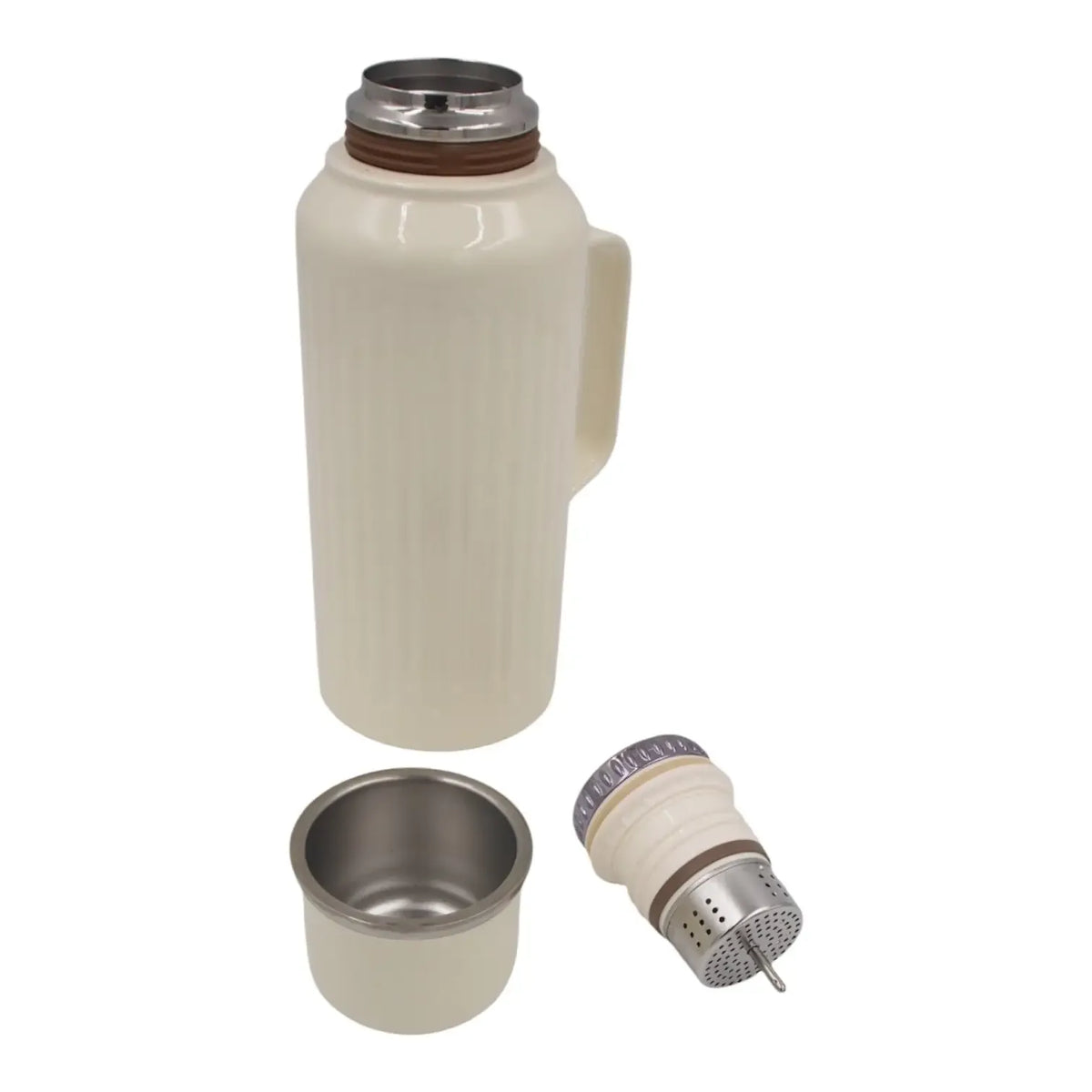 Termosas arbatinukas iš 316 nerūdijančio plieno, 1000 ml talpa, tvirtas ir patvarus, skirtas karštų gėrimų laikymui.