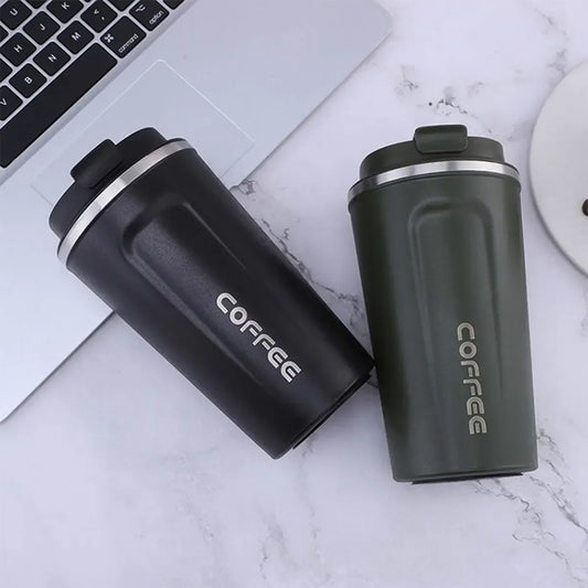 Termosinį puodelį Coffee 510 ml, tvirtas ir patogus naudoti, su dangteliu, tinkamas karštų gėrimų laikymui.