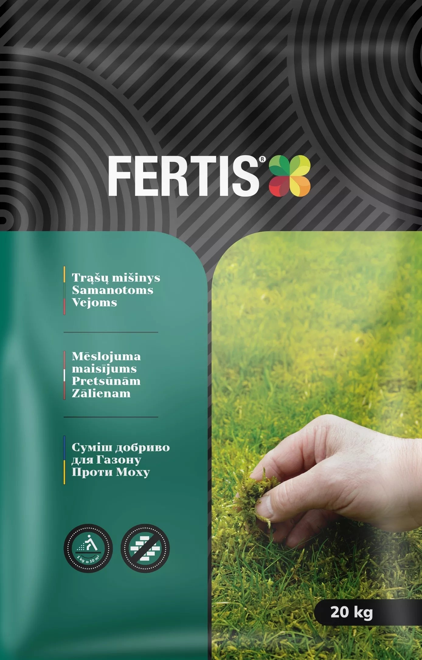 Trąšų mišinys Samanotoms Vejoms FERTIS, 20kg