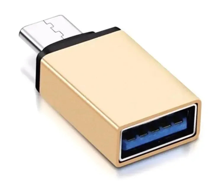 Type-C USB adapteris XLINE, kompaktiškas ir patogus naudoti, su sidabrine jungtimi ir aiškiai matomu USB-C bei USB prievadu.