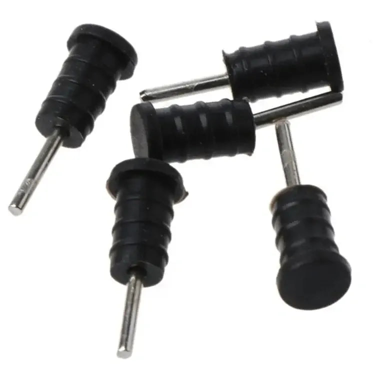 USB-C ir 3,5 mm AUX jungčių apsauginiai kištukai, 10 vnt., apsaugo jungtis nuo dulkių ir pažeidimų.