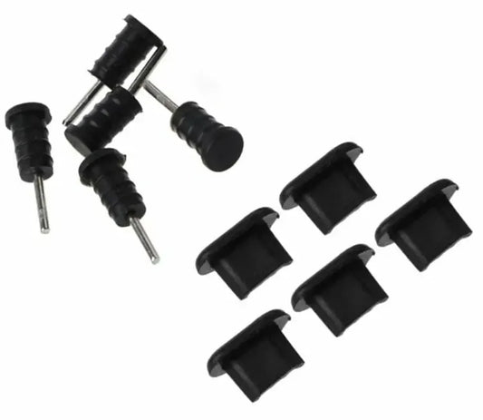 USB-C ir 3,5 mm AUX jungčių apsauginių kištukų rinkinys, 10 vnt., smulkūs apsauginiai kištukai, skirti apsaugoti jungtis.