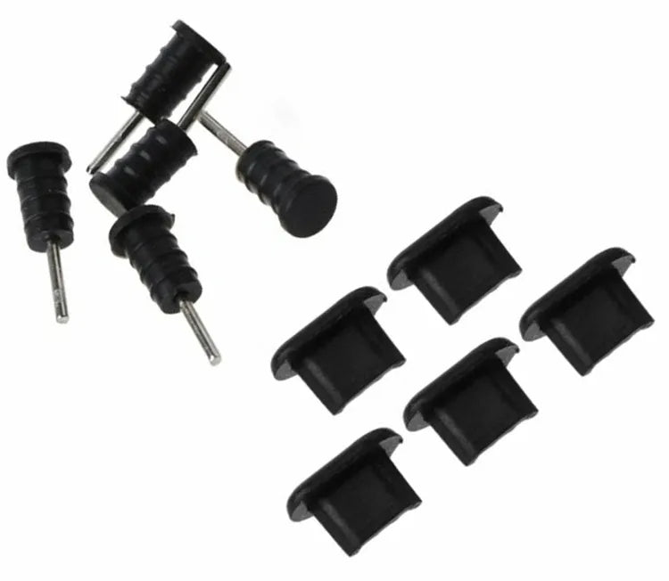 USB-C ir 3,5 mm AUX jungčių apsauginių kištukų rinkinys, 10 vnt.