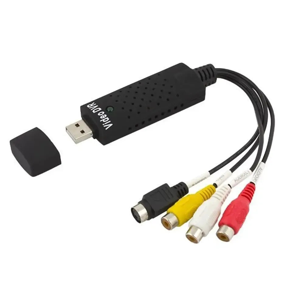 USB vaizdo adapteris VHS ir VCR įrašų perkėlimui į kompiuterį ir DVD, OEM, kompaktiškas ir patogus naudoti.