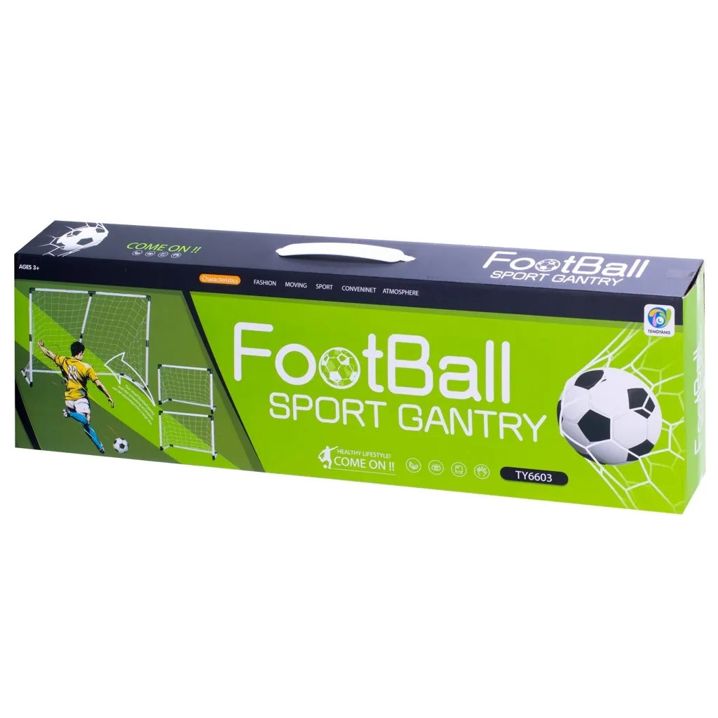 Vaikiški futbolo vartai 2in1 – dideli arba du mažesni (143 × 110 × 70 cm)