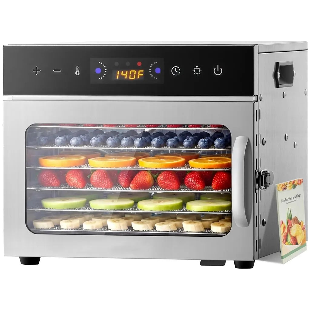 Vaisių ir maisto džiovyklė 400 W, 6 padėklų, nerūdijančio plieno
