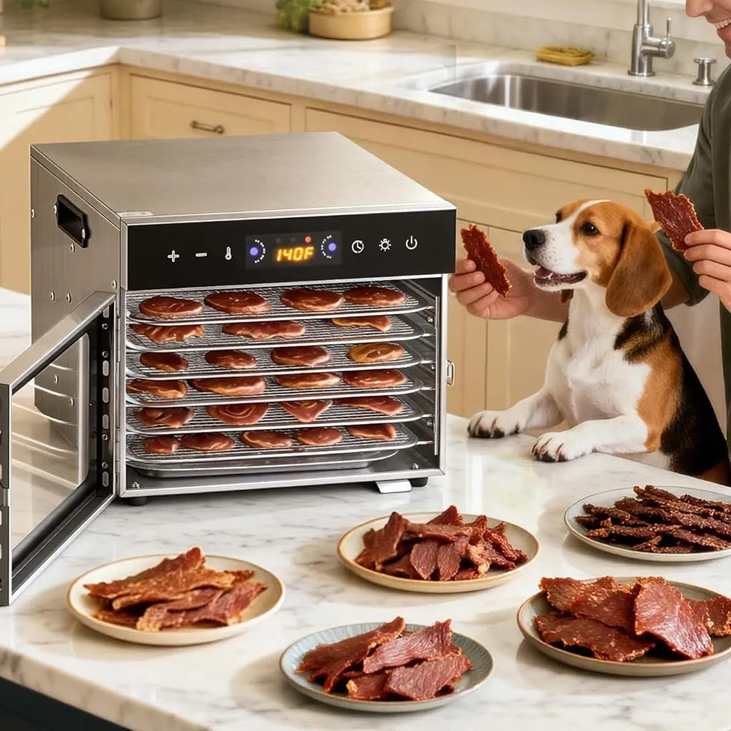 Vaisių ir maisto džiovyklė 400 W, 6 padėklų, nerūdijančio plieno