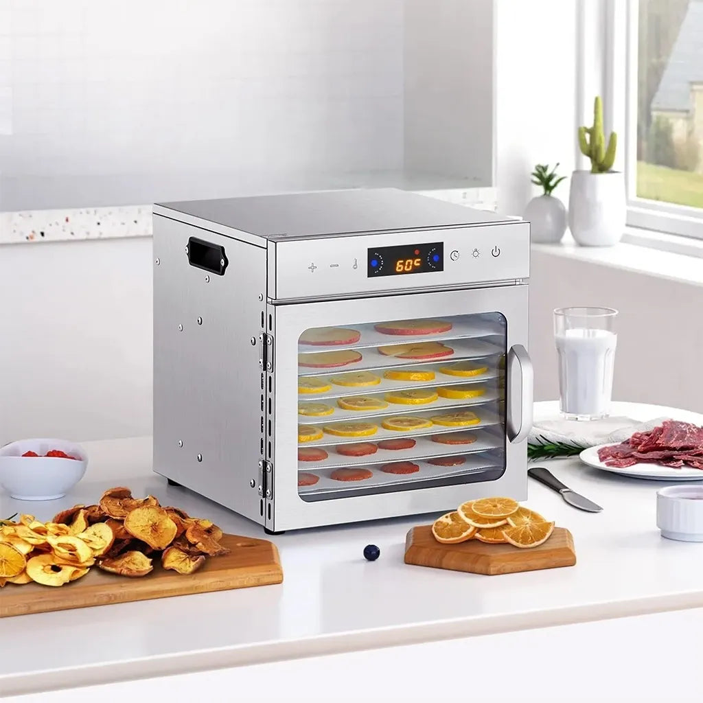 Vaisių ir maisto džiovyklė 400 W, 8 padėklų, nerūdijančio plieno
