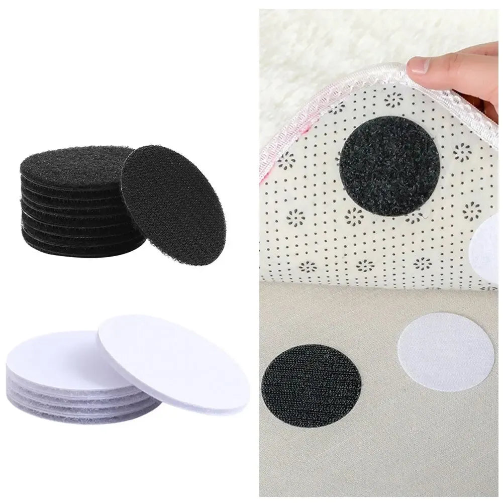 Lipnūs Velcro tvirtinimo elementai, 10 vnt., lankstūs ir patvarūs, tinka įvairiems remonto ir tvirtinimo darbams.