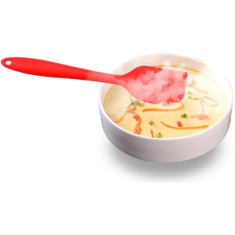 Virtuvės reikmenų komplektas, 5 vnt., įrankiai iš nerūdijančio plieno ir plastiko, skirti maisto gaminimui ir serviravimui.