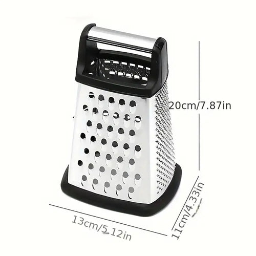 Daugiafunkcinė virtuvinė tarka 20 cm, 4 pusių, nerūdijančio plieno, skirta smulkinimui ir pjaustymui.