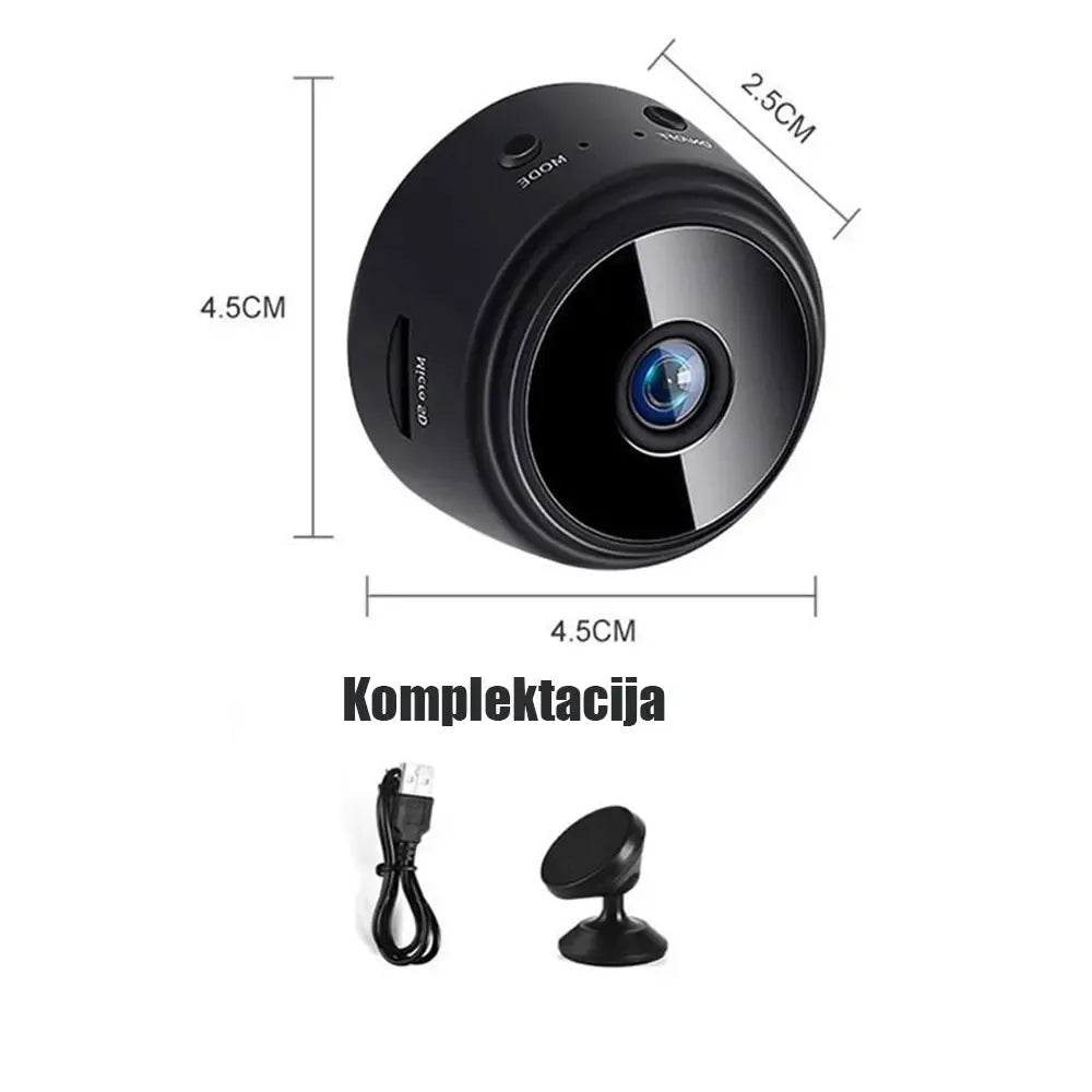 WiFi kamera su magnetu, skirta namų saugumui, matomas kamera ir magnetinis laikiklis, patogus ir lankstus montavimas