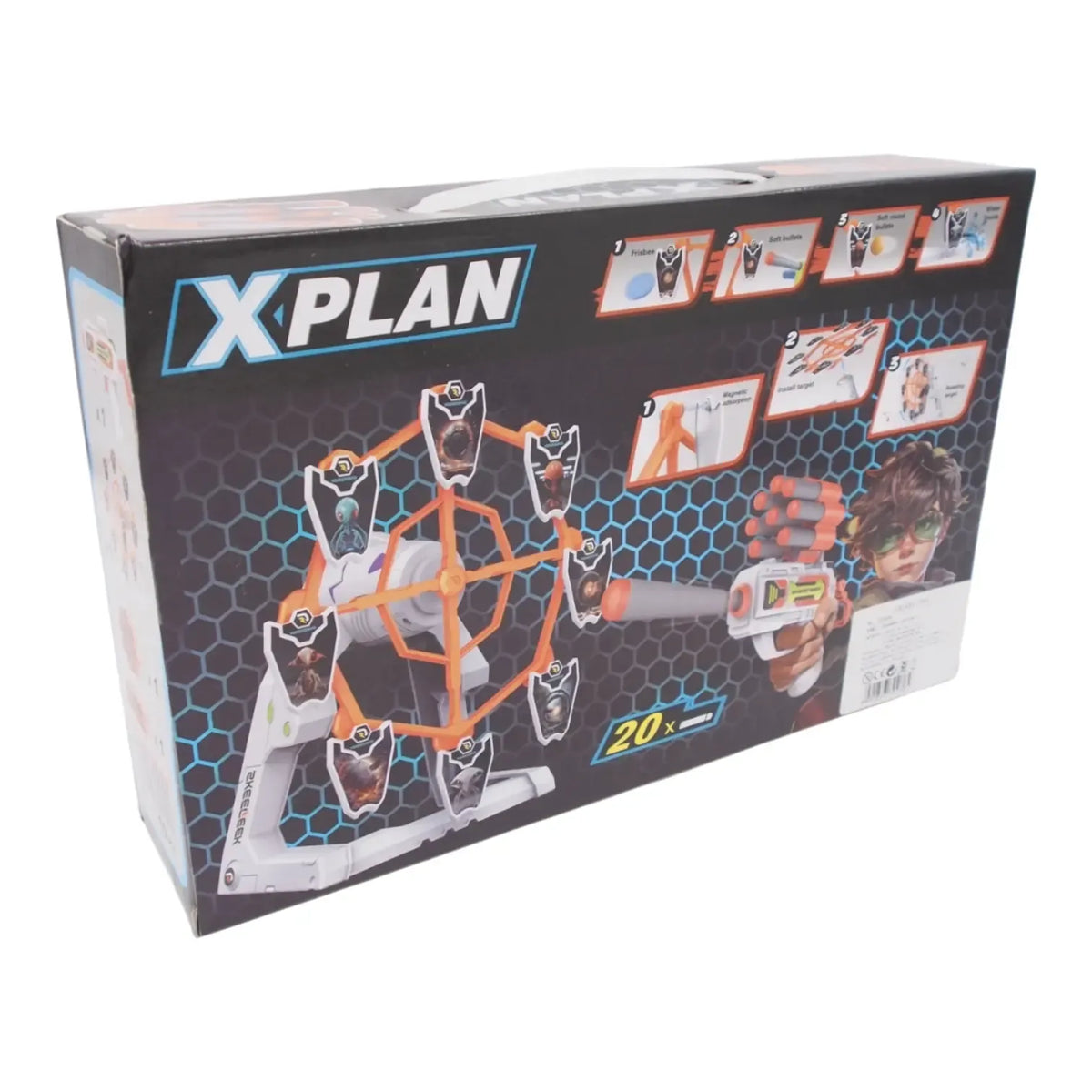 Šaudymo žaislas X-PLAN SPACE SWAT su besisukančiais taikiniais, tinka vaikų žaidimams ir aktyviai pramogai.
