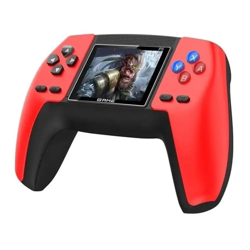 Nešiojama retro žaidimų konsolė P5 Game su 3 colių ekranu ir valdikliu, skirta senoviniams žaidimams.