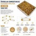 Žiogeliai (smeigtukai) auksinės spalvos 22 mm – 1000 vnt.